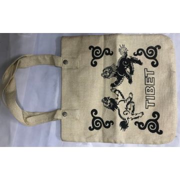 Jute bag with Tibet print