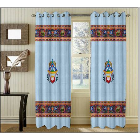light blue curtain
