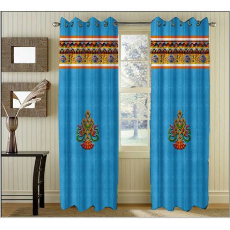 blue colour curtain